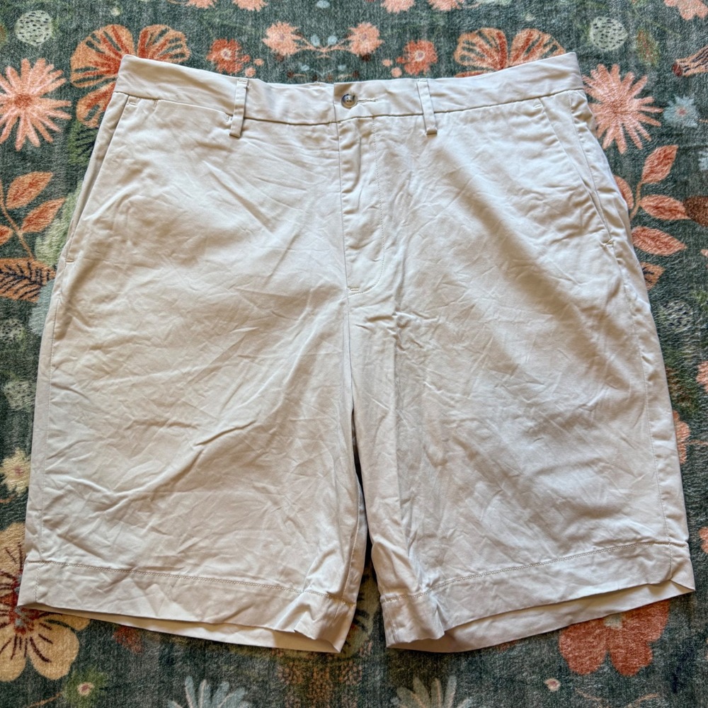 Polo Ralph Lauren Mens‎ Tan Khaki Stretch Classic Fit Chino Shorts Size 34